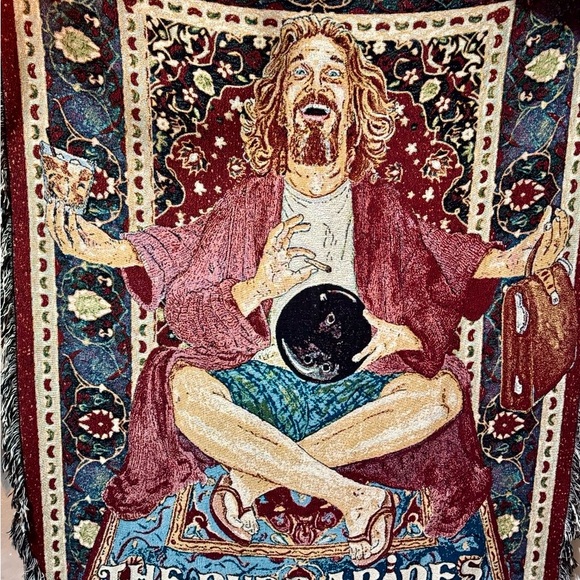 The Big Lebowski Zen Dude Woven Art Blanket - The Dude Abides Home Decor - Picture 5 of 7